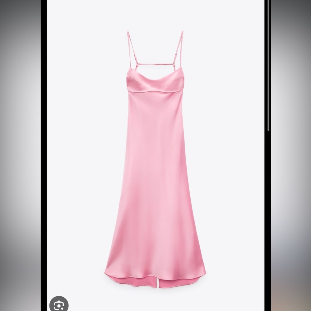 Zara Pink Satin Slip Dress